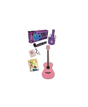 Pack Guitarra Acústica Daisy Rock Pixie Starter Pack Pink