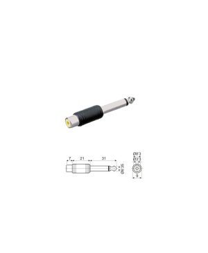 Adaptador Mono 6.35 mm a Hembra RCA