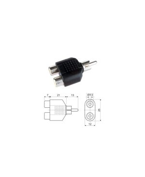 Adaptador Macho RCA a Doble Hembra RCA