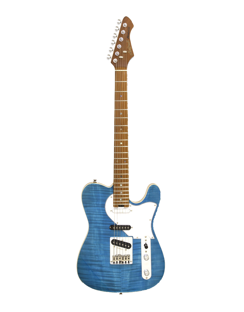 GUITARRA ELÉCTRICA ARIA TC 615-MK2-NASHVILLE AZUL TURQUESA TRANSLÚCIDA