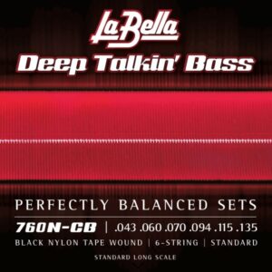 JUEGO DE CUERDAS PARA BAJO DEEP TALKIN´BLACK NYLON 6 CUERDAS
