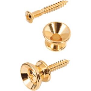 Pack de 2 soportes de sujección para correas válido para guitarras de tipo Stratocaster. Color dora