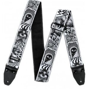 CORREA GUIT/ BAJO I LOVE DUST SKULLS - Black/White