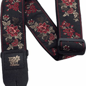 CORREA GUIT/ BAJO JACQUARD POLYPRO - "RED ROSE"