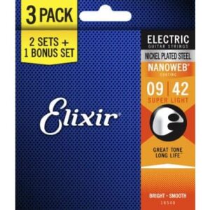 PACK DE 3 JUEGOS ELÉCTRICA NANOWEB NICKEL SUPER LIGHT 9-42