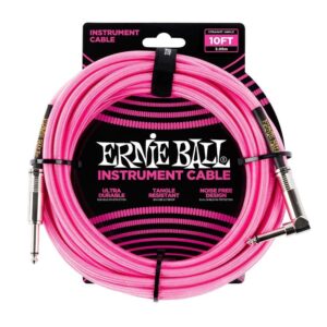 CABLE INSTRUMENTO TRENZADO JACK-JACK SA  2,54 m  - Rosa / Neon