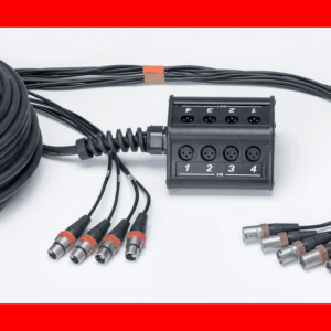 Caja de escenario XLR de 8 entradas y 4 salidas, cable de 15 m