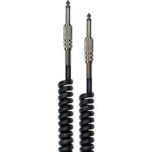 Cable de instrumento de 6 metros de largo. Entrada y salida por jack. Cable en espiral, rizado