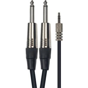Cable de 3 metros de longitud. Mini jack stereo macho a 2 jacks mono macho