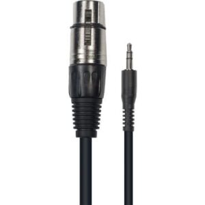 Cable de 3 metros de largo. Mini jack stereo macho a XLR hembra