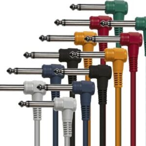 Juego de 6 cables patch. 60 cm de largo. Jack mono macho a jack mono macho. Conectores acodados