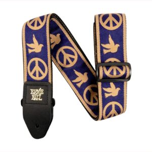 CORREA GUIT/ BAJO JACQUARD - NAVY & BLUE PEACE LOVE DOVE