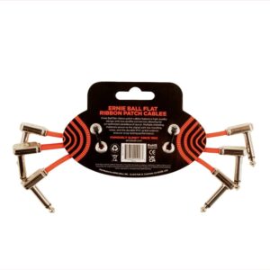 CABLE ERNIEBALL FLAT RIBBON PATCH 15 CM ROJO - PACK 3