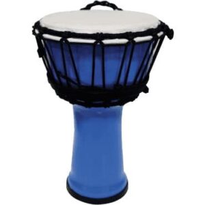 Djembe de 7? construído con PVC. Plastico de color azul claro