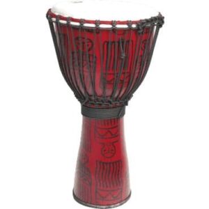 Djembe de 8? en tonos rojos. Construído en PVC
