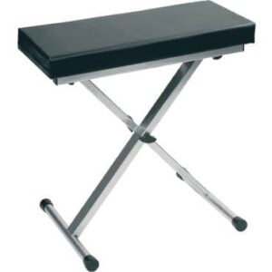 Banco para teclado. Partes metálicas de titanio. Soporta un peso máximo de 80 kg