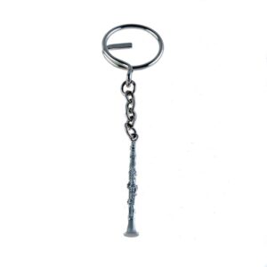Llavero clarinete plateado