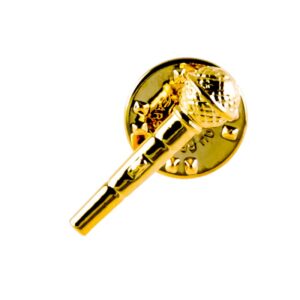 Pin micrófono dorado