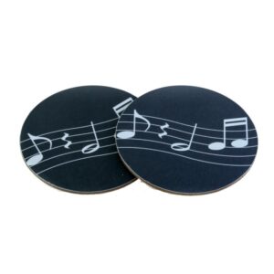Posavasos negros pentagrama