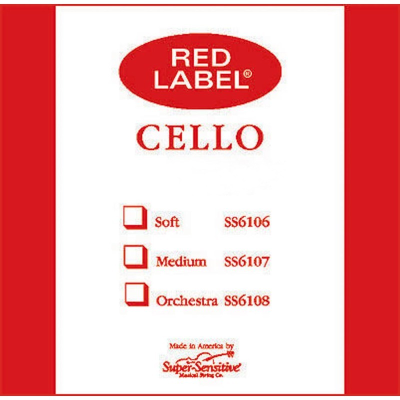 Set de cuerdas cello Super-Sensitive Red Label Medium 3/4 3/4