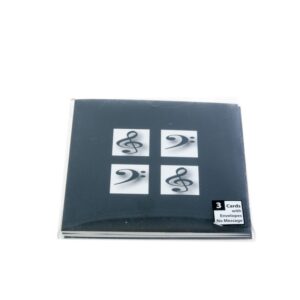 Tarjeta negra clave de sol y clave de fa