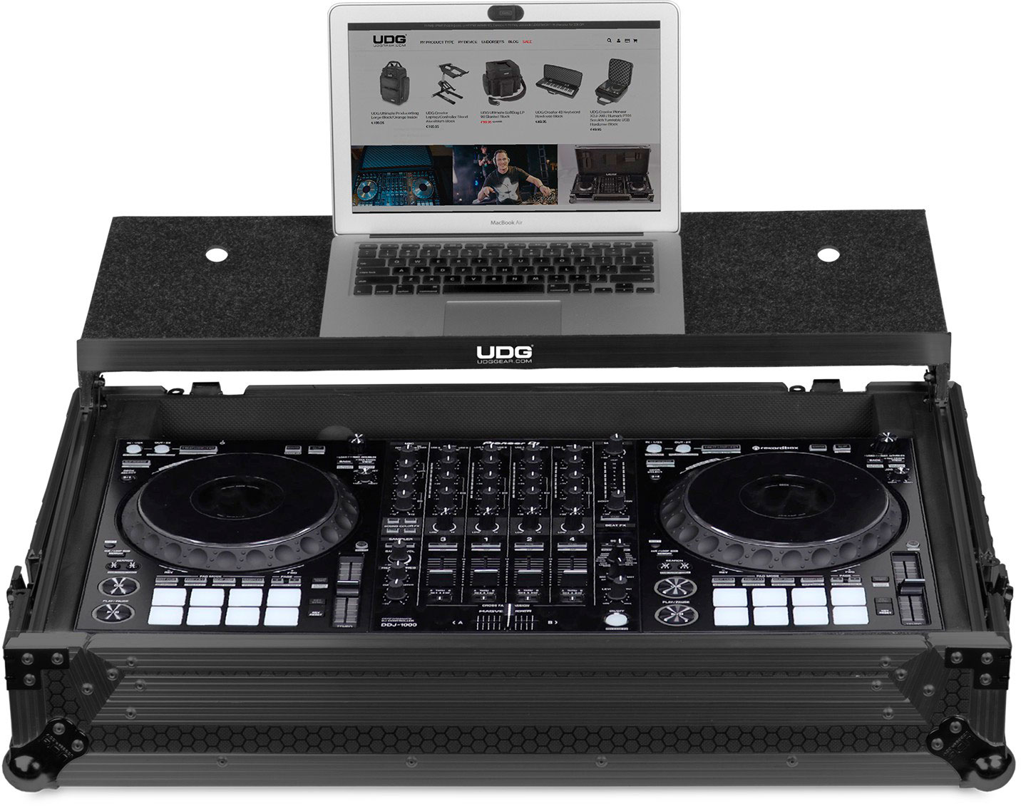 U91055BL - FC PIONEER DDJ-1000 BLACK PLUS (LAPTOP SHELF + WHEELS)