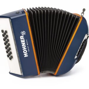 ACORDEON XS INFANTIL, BOTONES, C, AZUL/NARANJA, CON MOCHILA