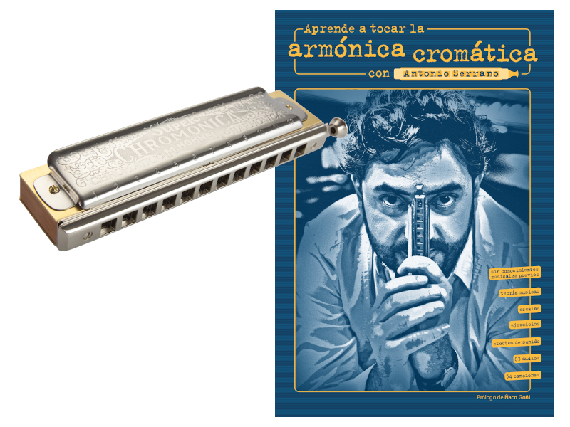 HOHNER PACK SUPER CHROMONICA C + METODO ARMONICA ANTONIO SERRANO