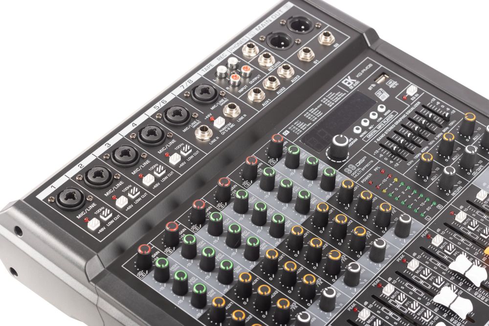 Mezclador EK 8 canales con Efectos, Reproductor USB/MP3 y EQ General - Imagen 6